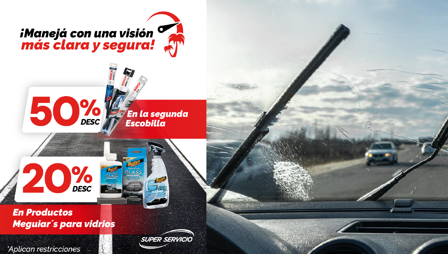 50% en la segunda escobilla y 20% en cualquiera de los productos de vidrios meguiar's  imagen